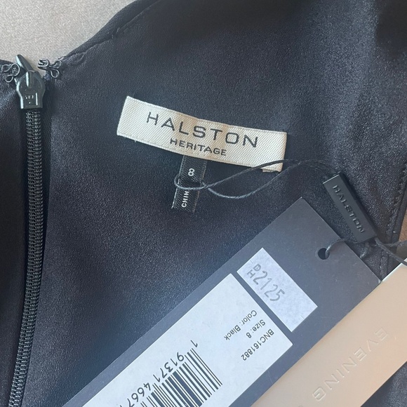 Halston Black Ruffle Maxi - Picture 8 of 9